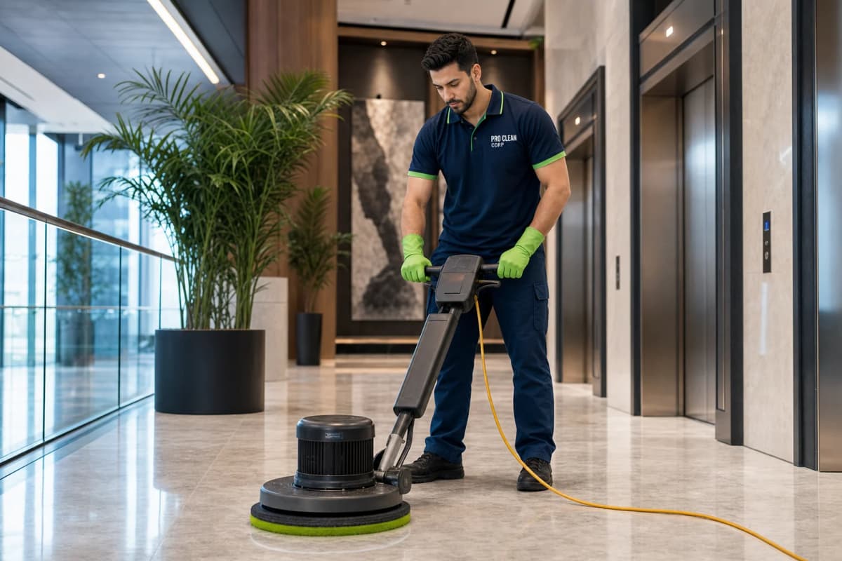 Commercial cleaning team with industrial equipment - Pro Clean Corp Sydney NSW